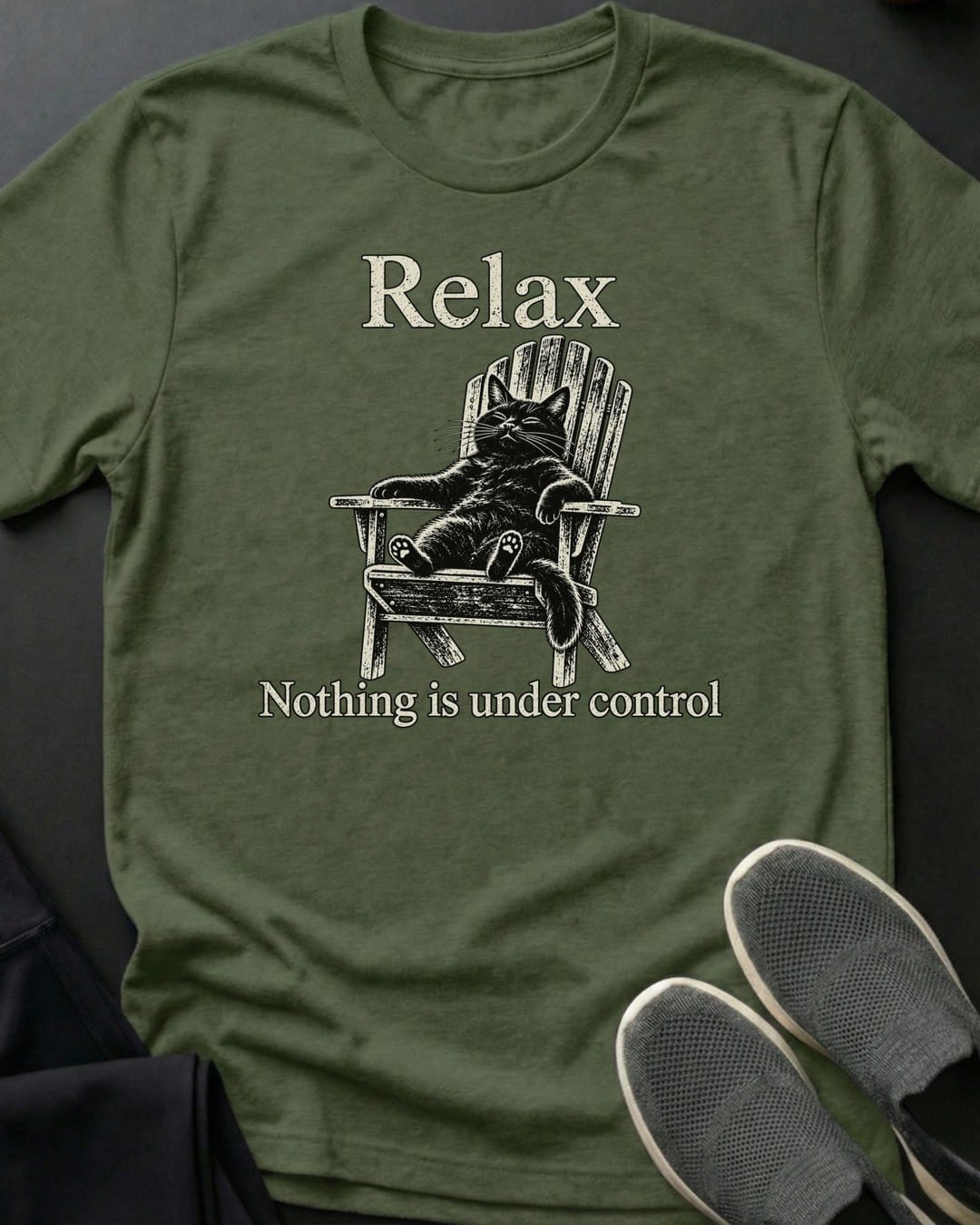 Nothing Is Under Control Tee in Military Green