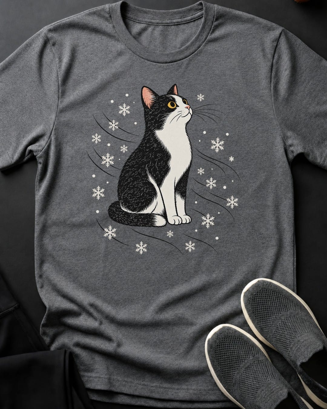 Tuxedo Snowfall Tee in Graphite Heather