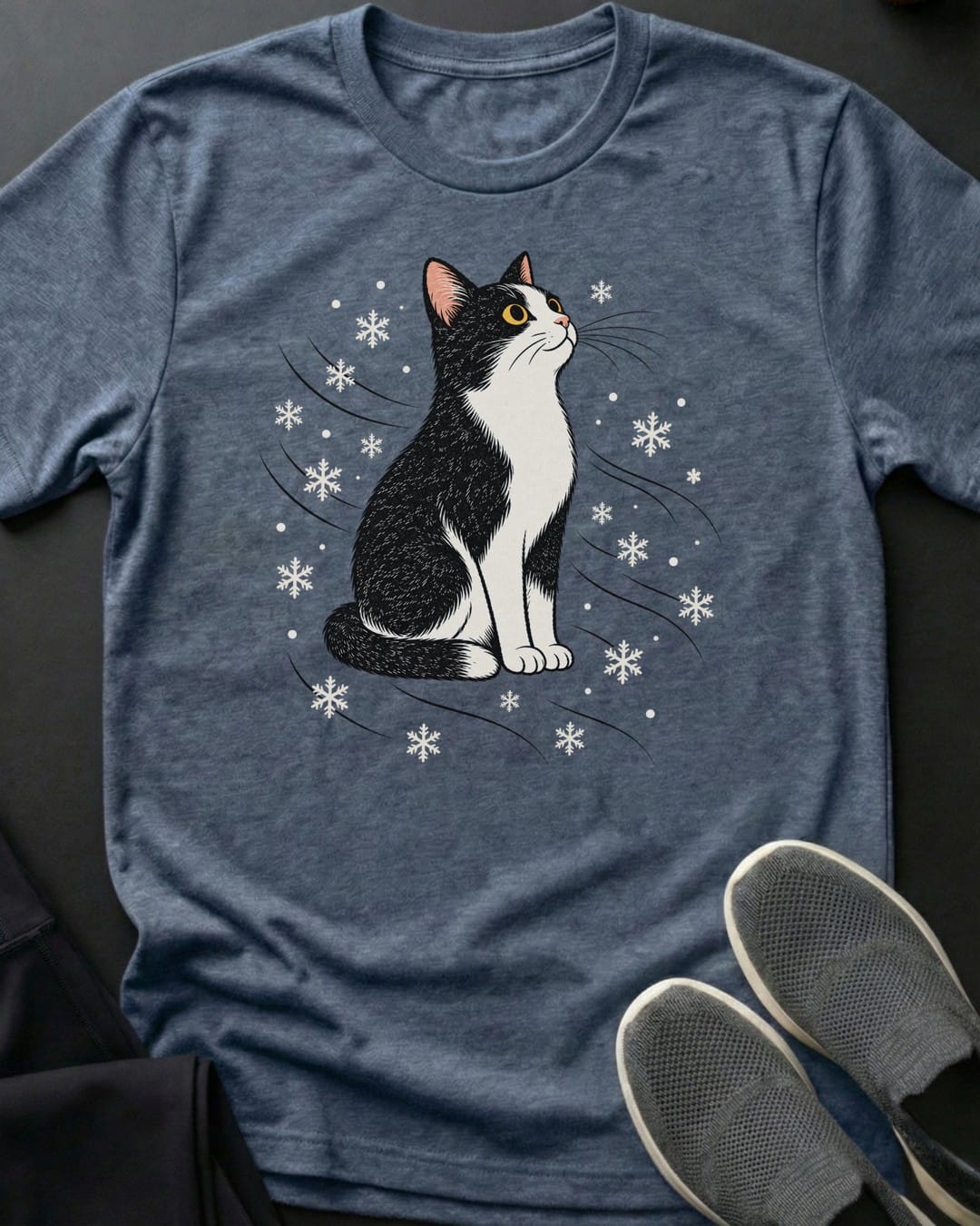 Tuxedo Snowfall Tee in Heather Indigo