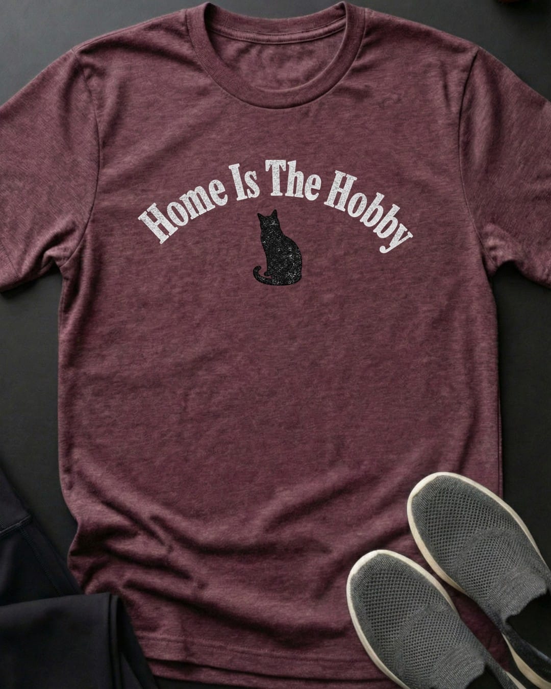 Home Is The Hobby Tee in Heather Maroon