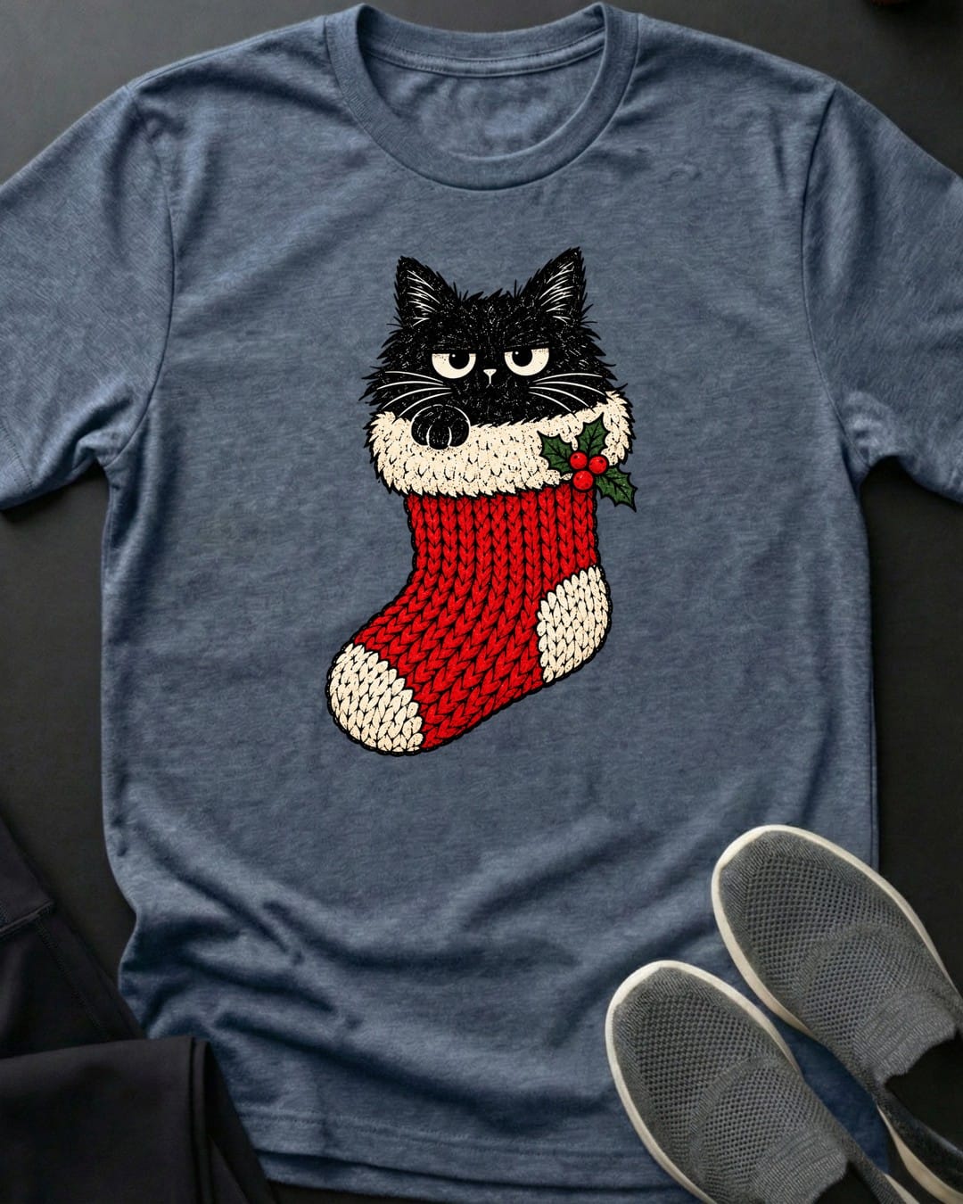 Stocking Stuffer Tee in Heather Indigo