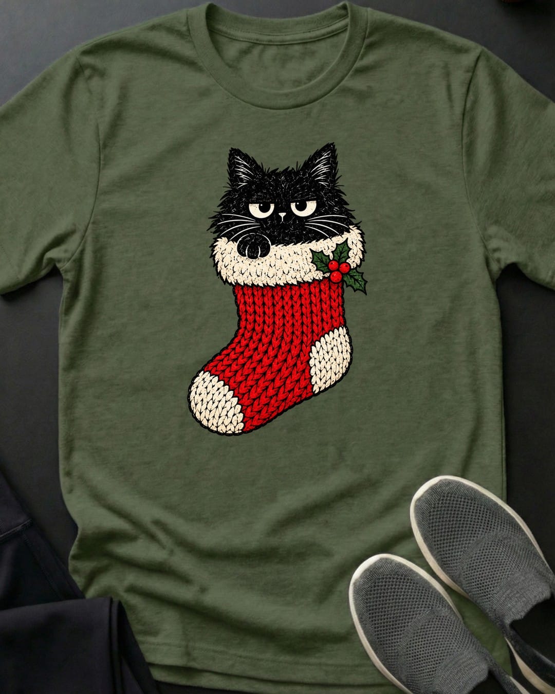 Stocking Stuffer Tee in Military Green