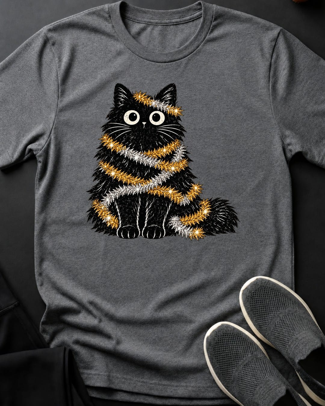 Tinsel Trouble Tee in Graphite Heather
