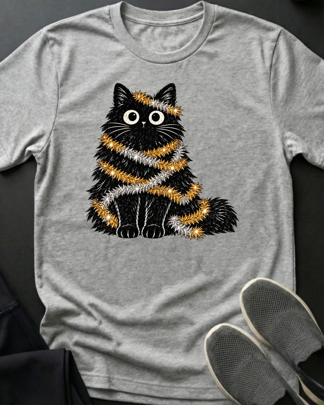 Tinsel Trouble Tee in Sport Grey