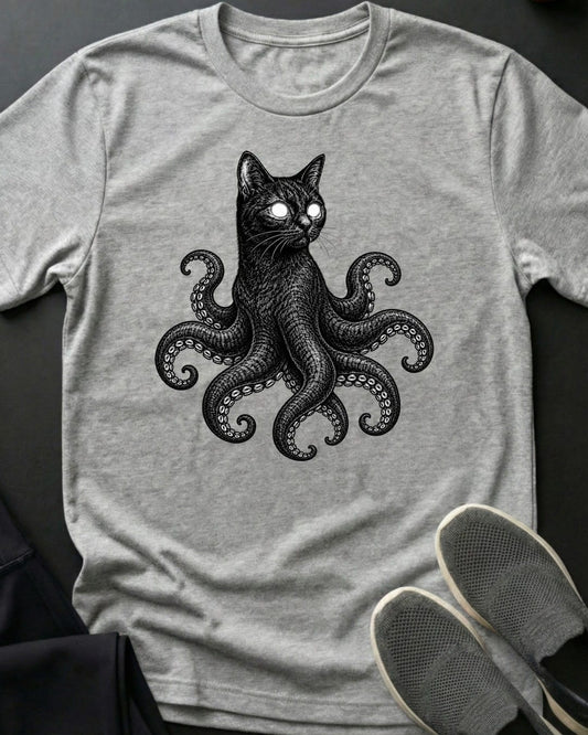 Octopurr Tee in Sport Grey
