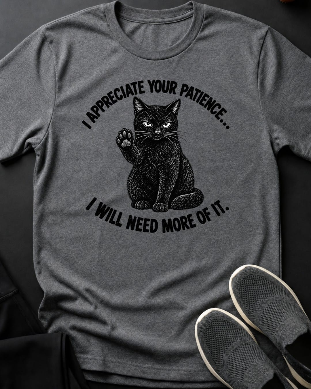 More Patience Tee in Graphite Heather