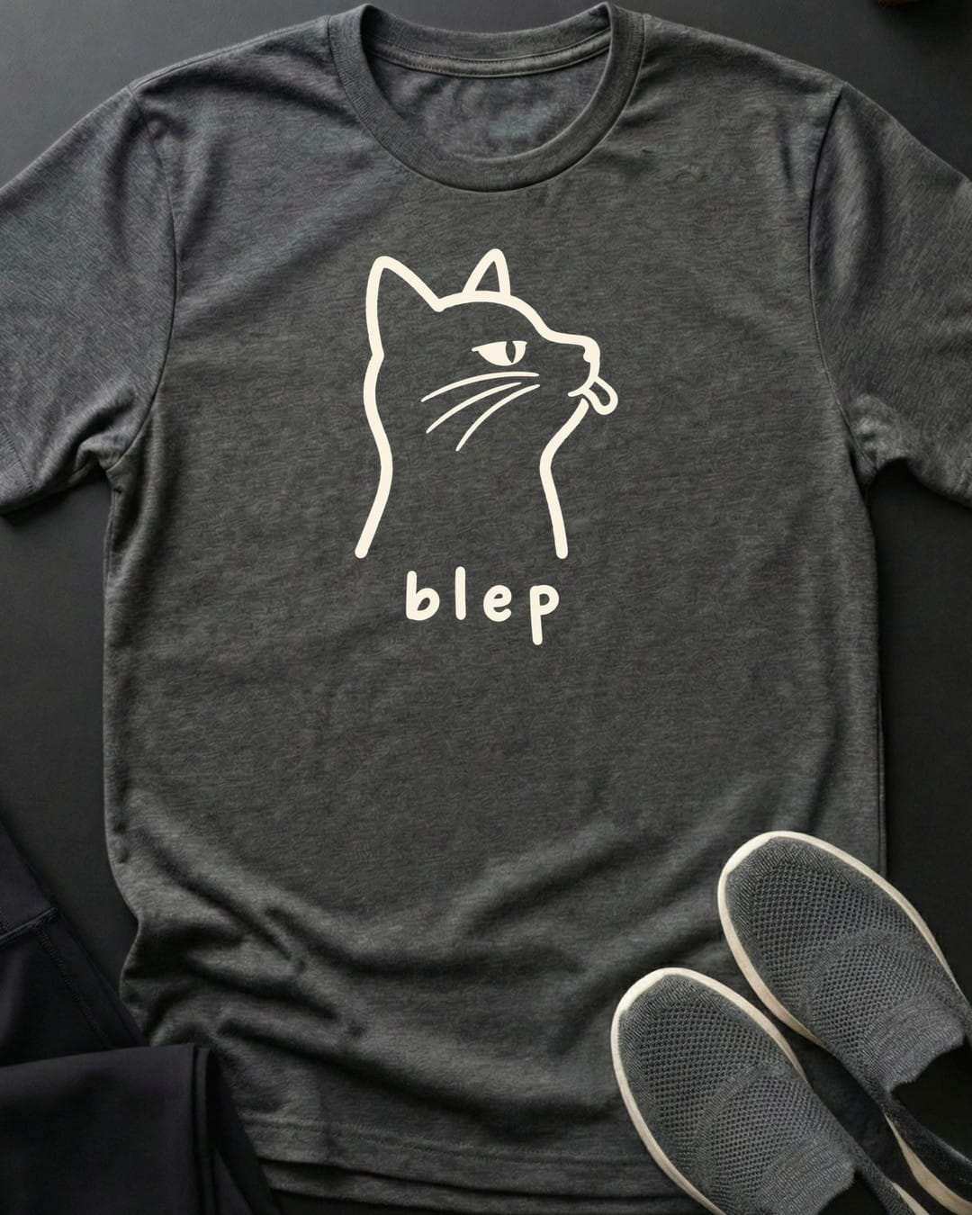 Blep Happens Tee in Dark Heather