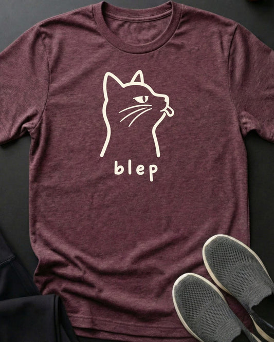 Blep Happens Tee in Heather Maroon
