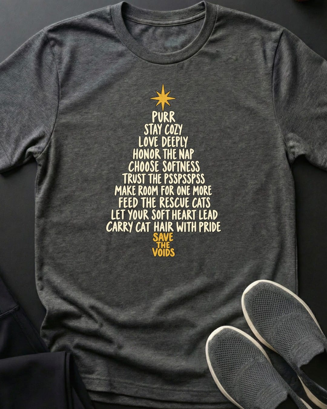 Words To Purr By Tee in Dark Heather