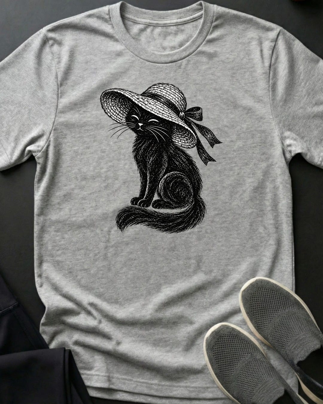 Straw Hat Diva Tee in Sport Grey