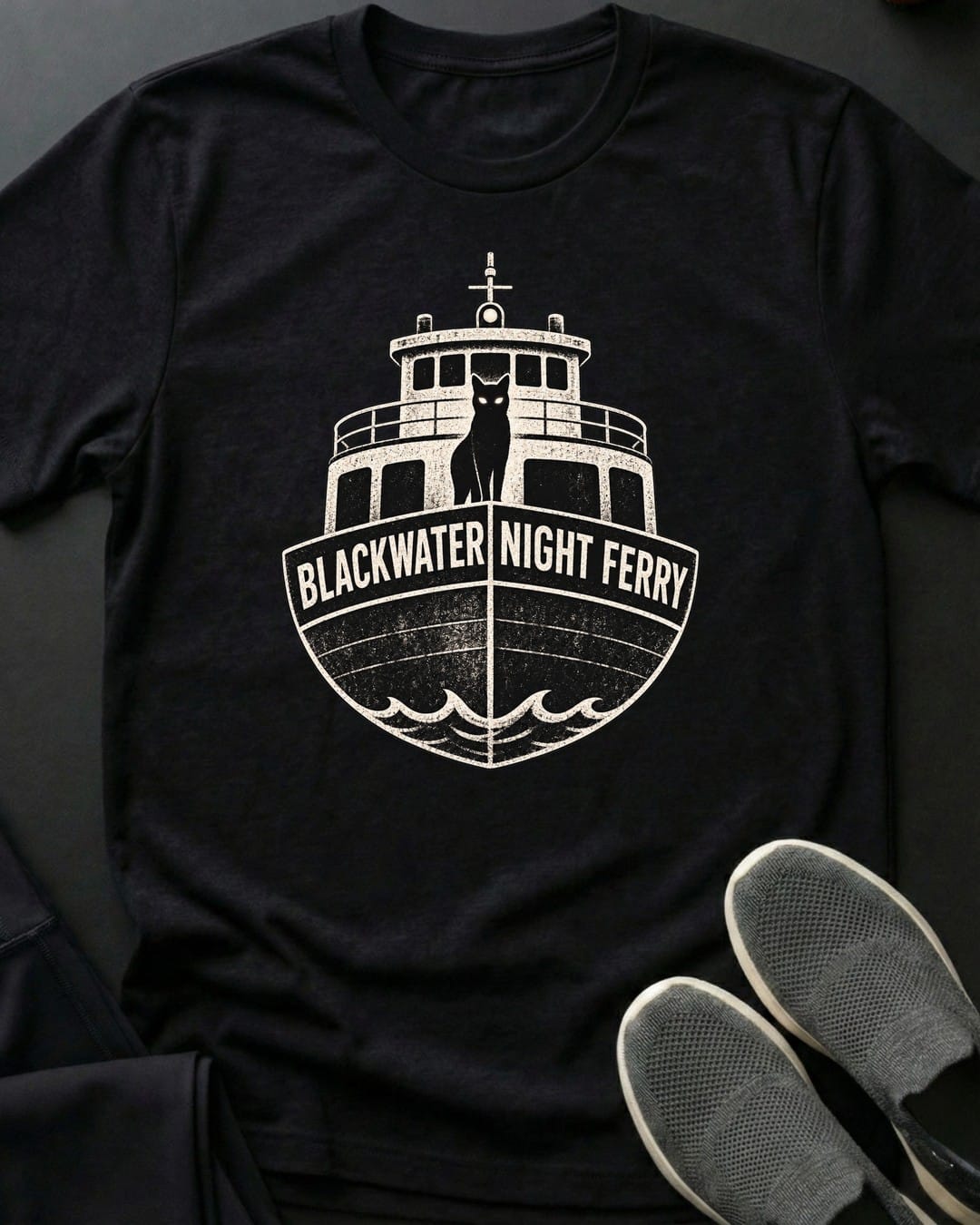 Night Ferry Tee in Black