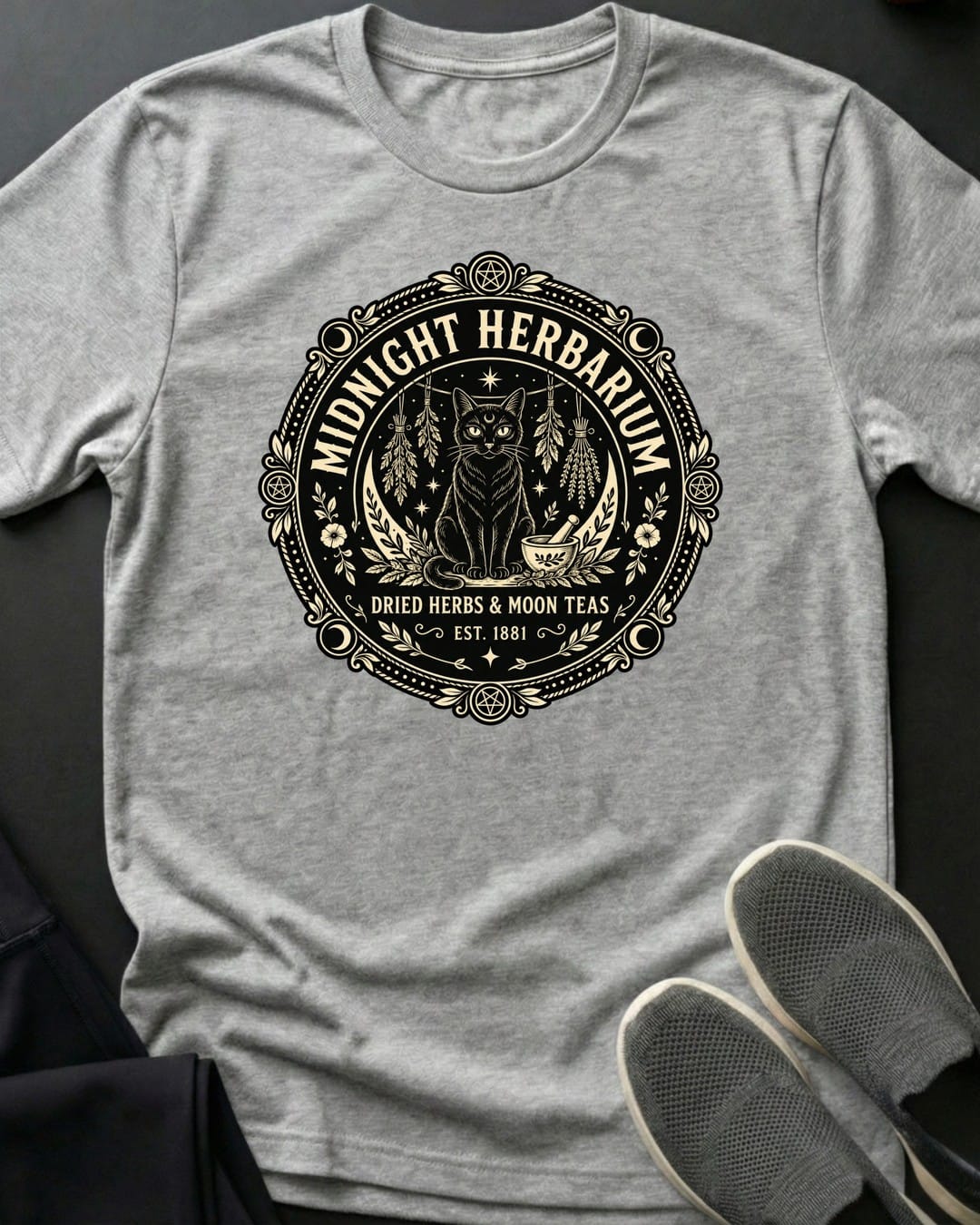Midnight Herbarium Tee in Sport Grey