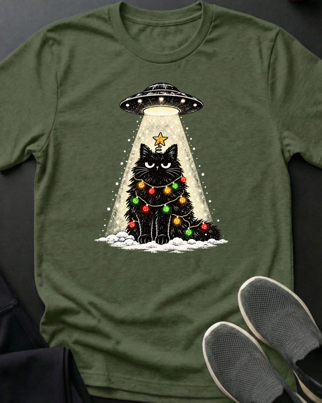Holiday Abduction Tee in Military Green