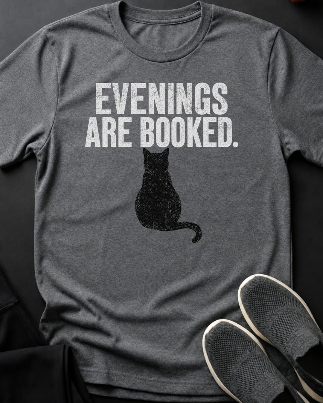 Evenings Booked Tee in Graphite Heather