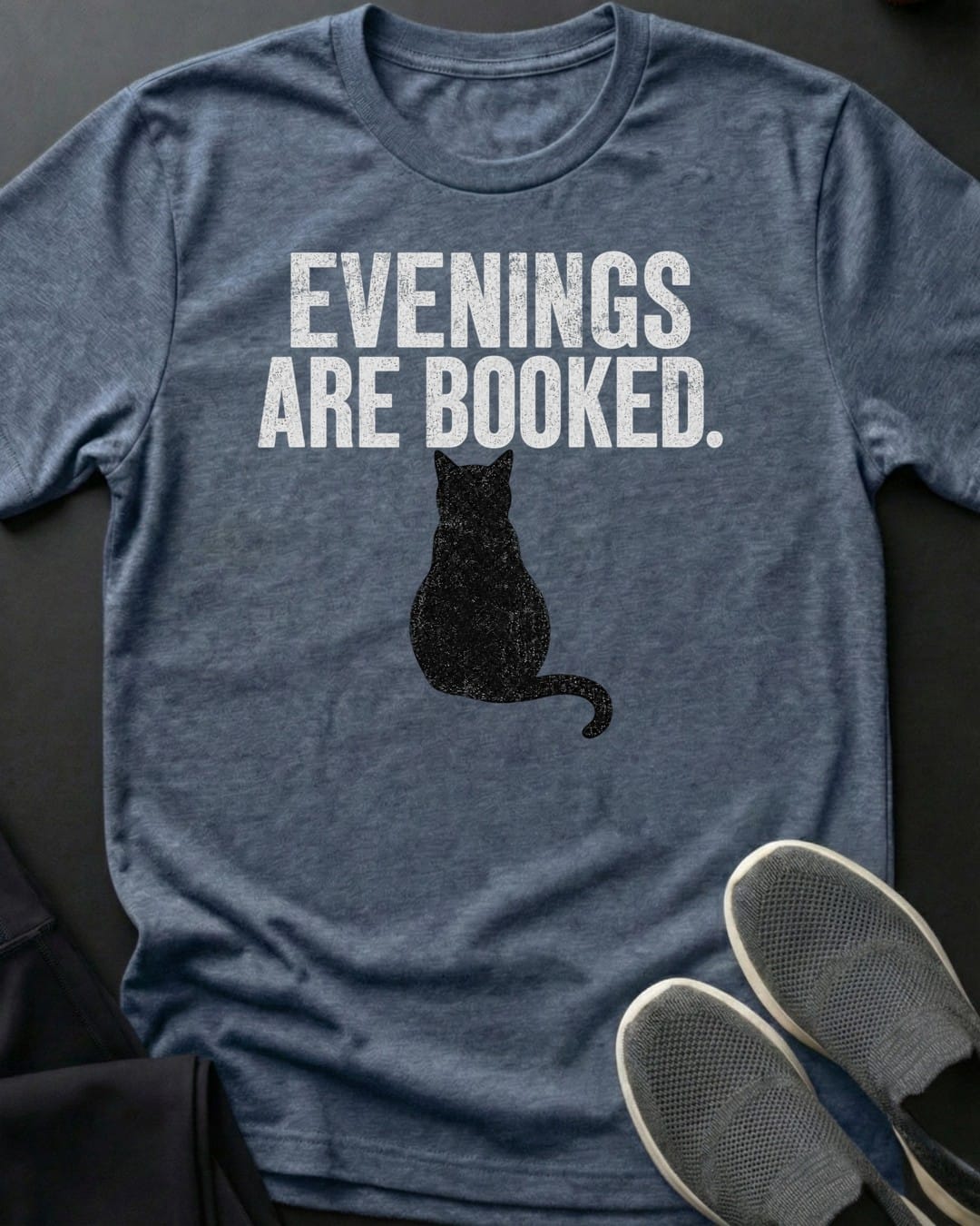 Evenings Booked Tee in Heather Indigo