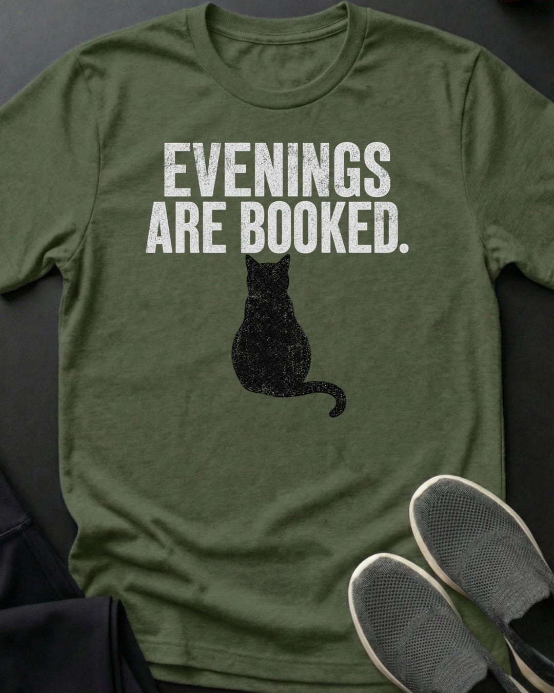 Evenings Booked Tee in Military Green