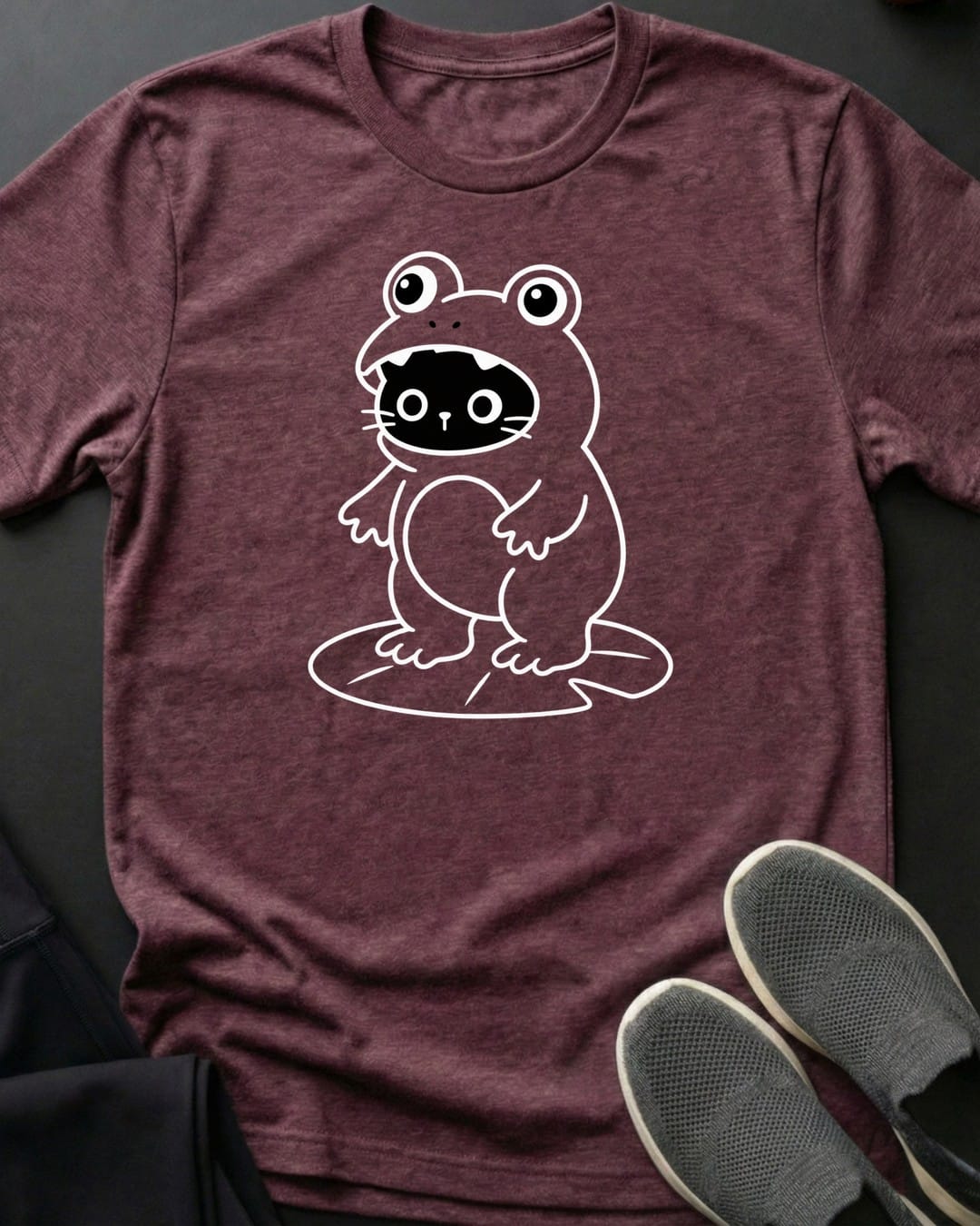 Undercover Frog Tee in Heather Maroon