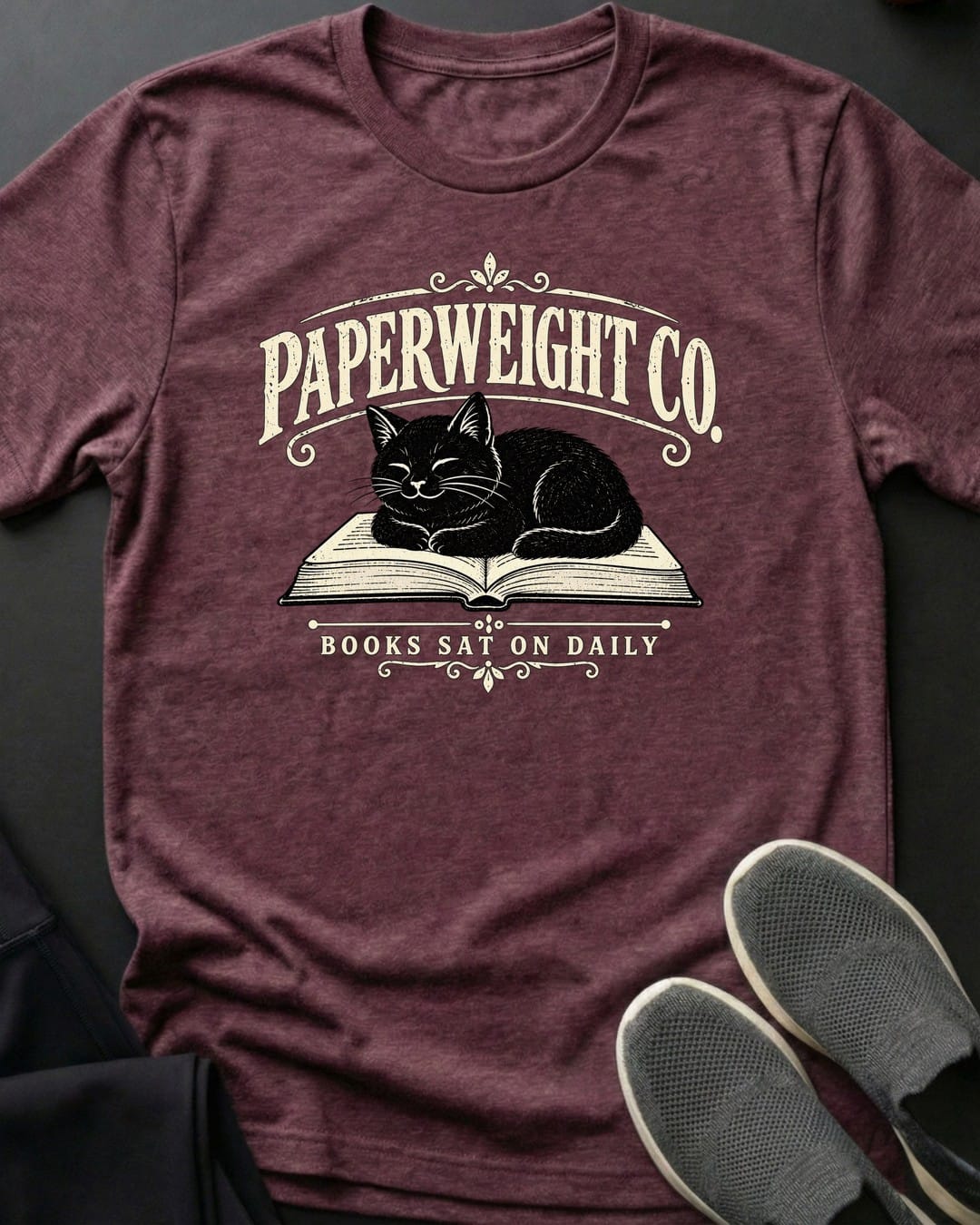 Paperweight Co. Tee in Heather Maroon