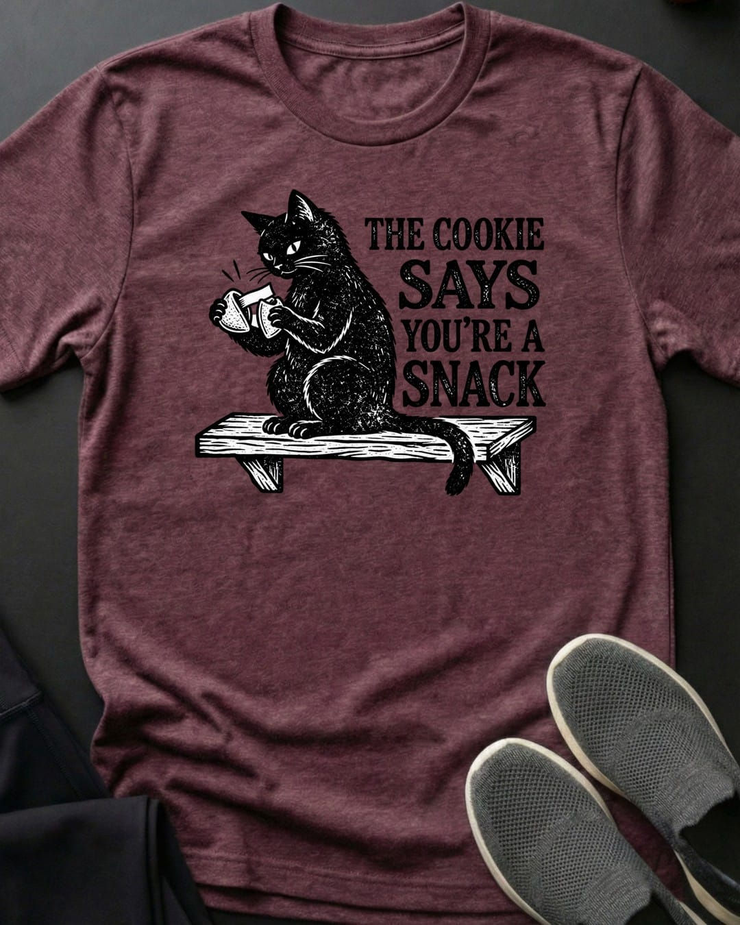 You're A Snack Tee in Heather Maroon