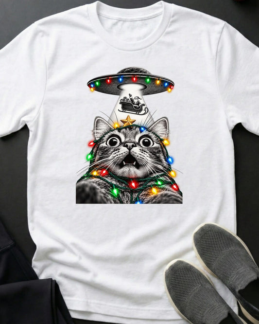 Santa Got Beamed Tee in White