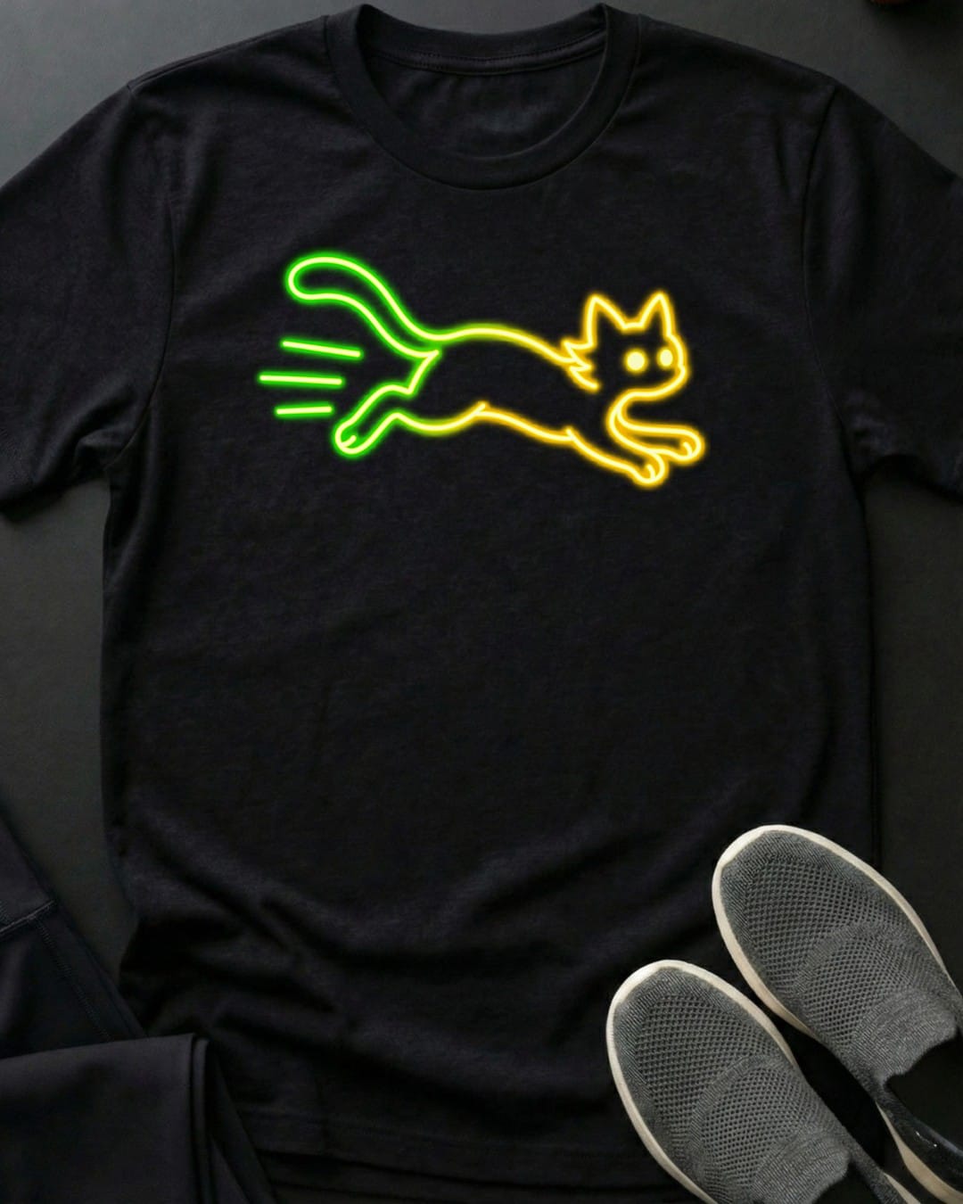 Neon Sprint Tee in Black