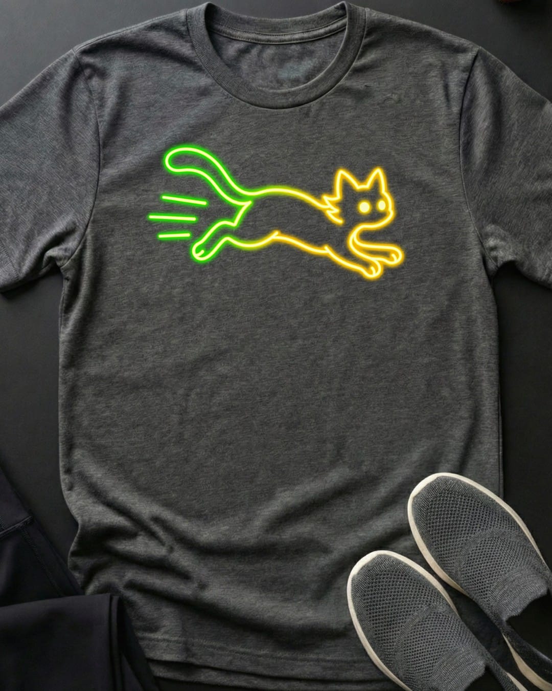 Neon Sprint Tee in Dark Heather