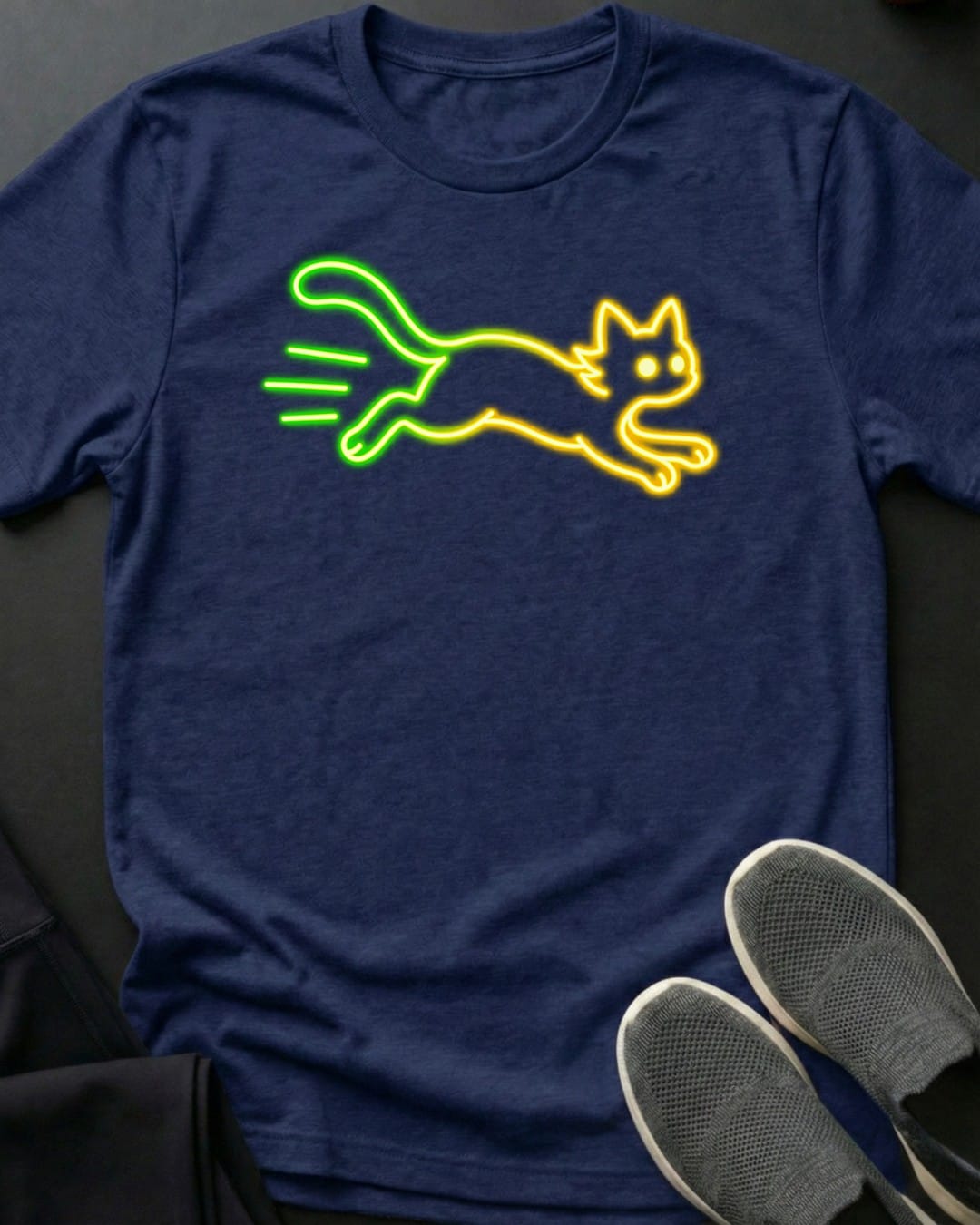 Neon Sprint Tee in Navy