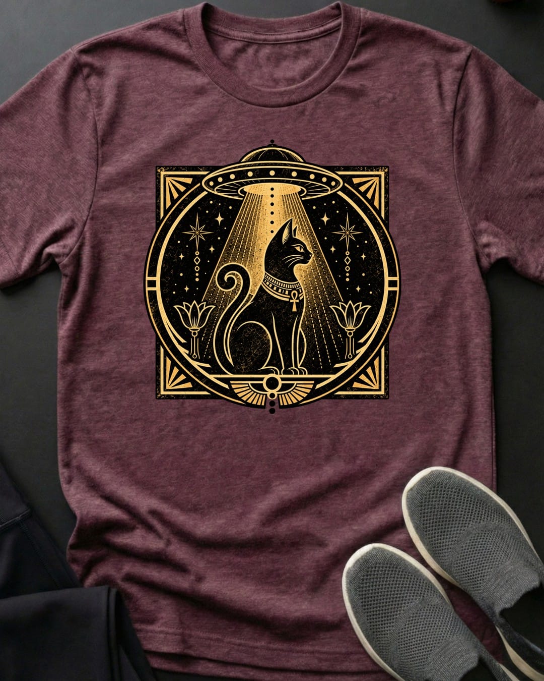 Ancient Visitor Tee in Heather Maroon