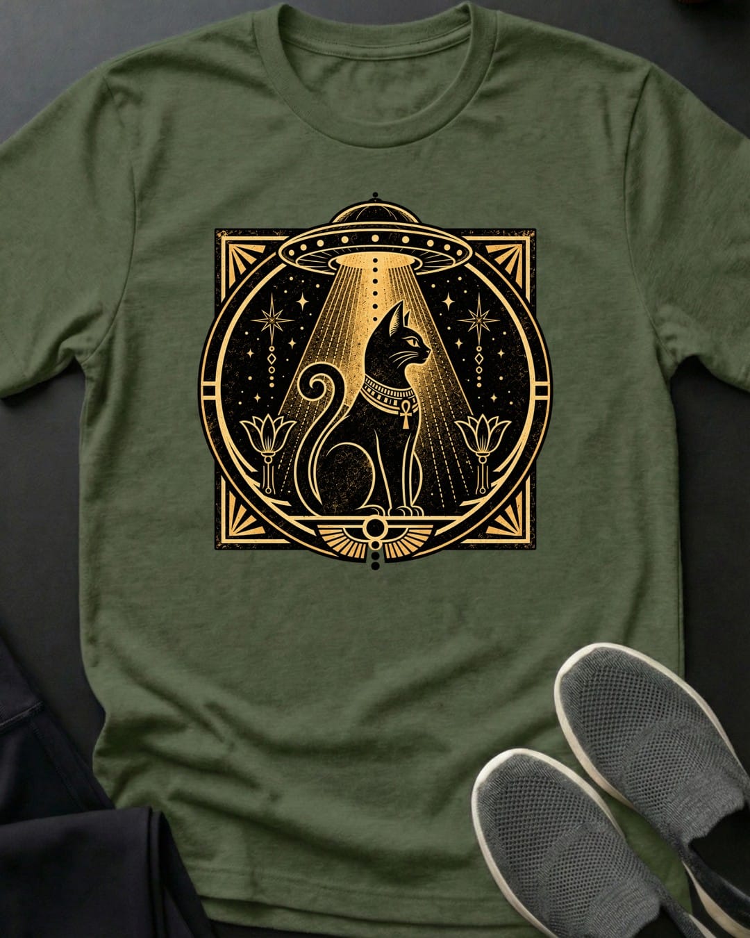 Ancient Visitor Tee in Military Green