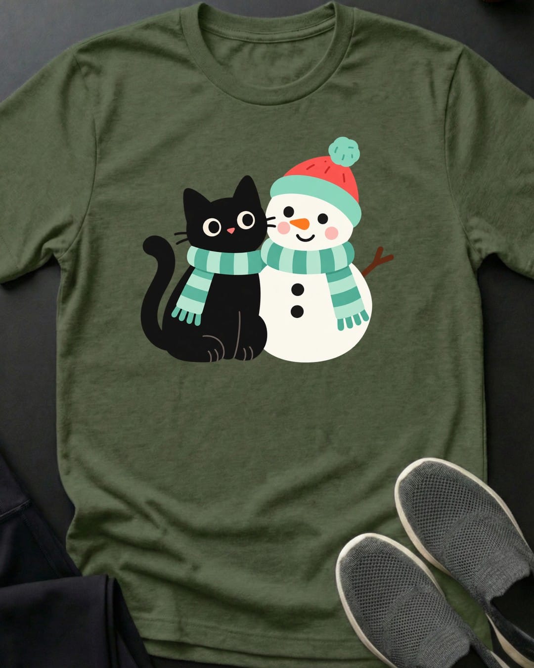 Snow Buddies Tee in Military Green