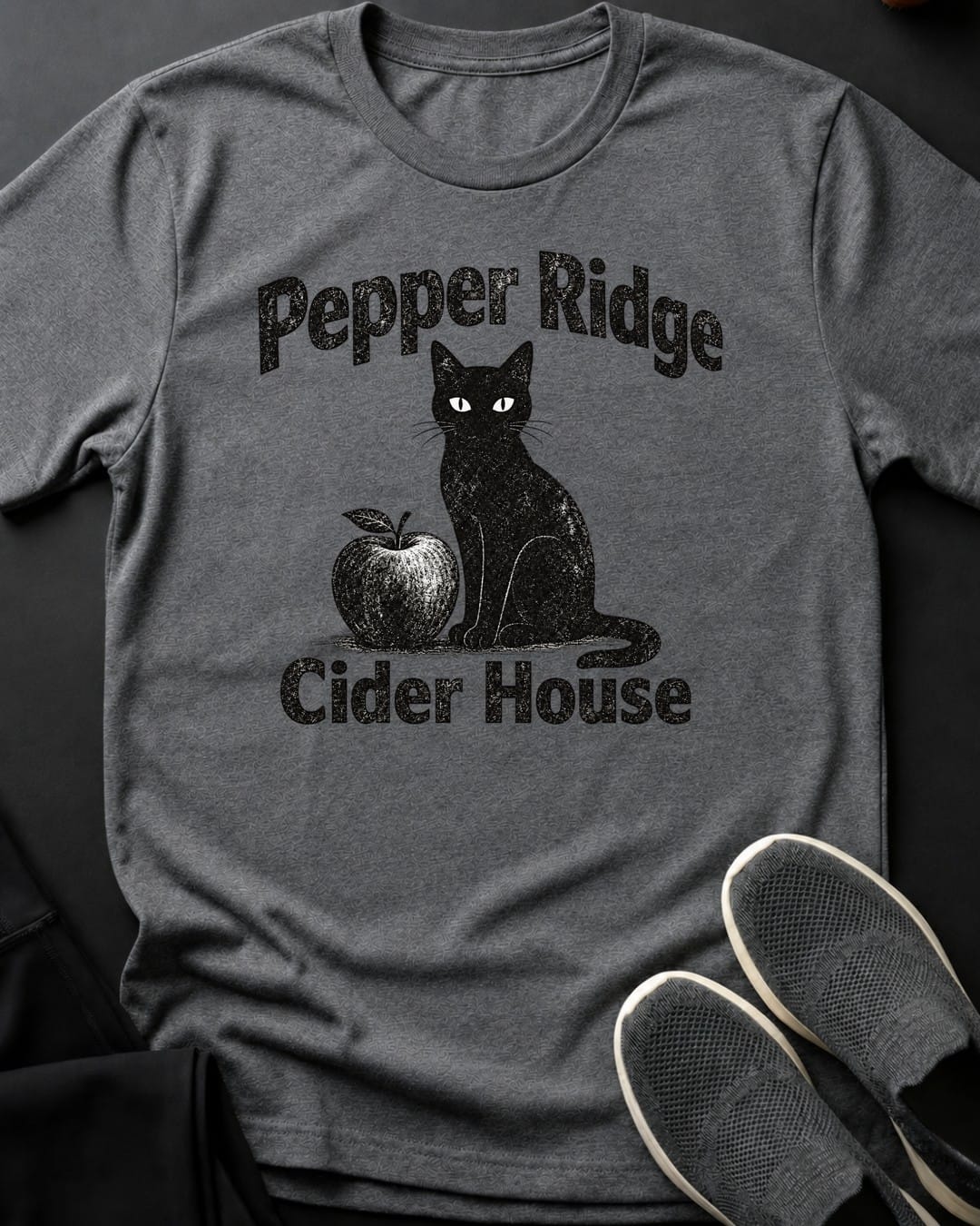 Cider House Cat Tee in Graphite Heather