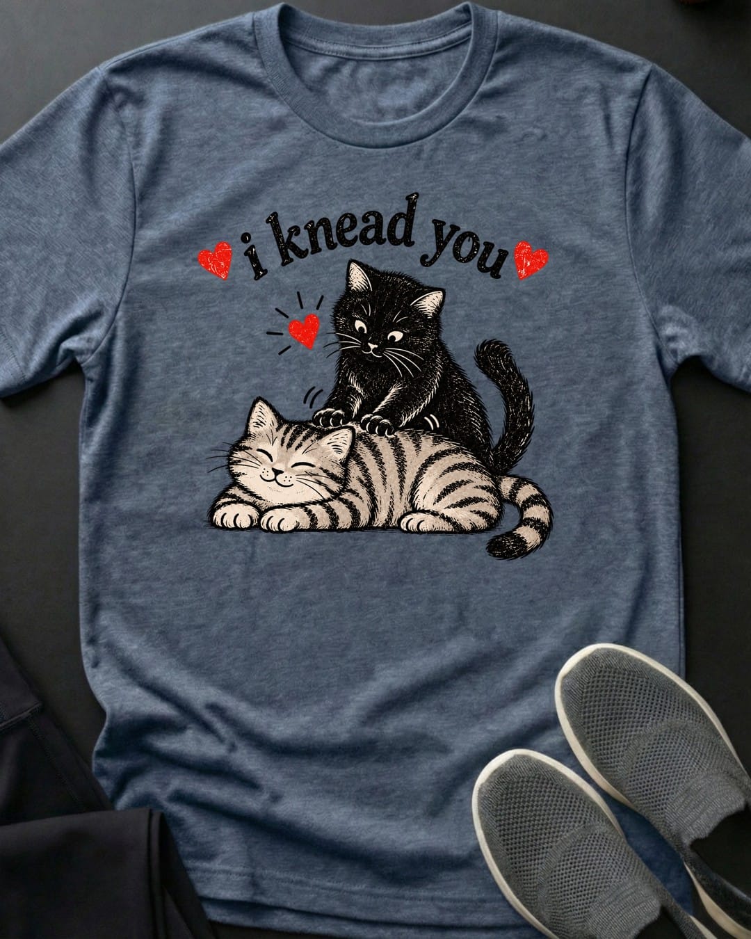 I Knead You Tee in Heather Indigo