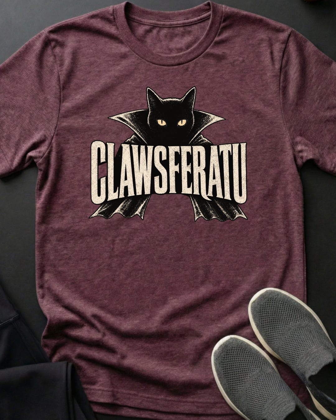 Clawsferatu Tee in Heather Maroon