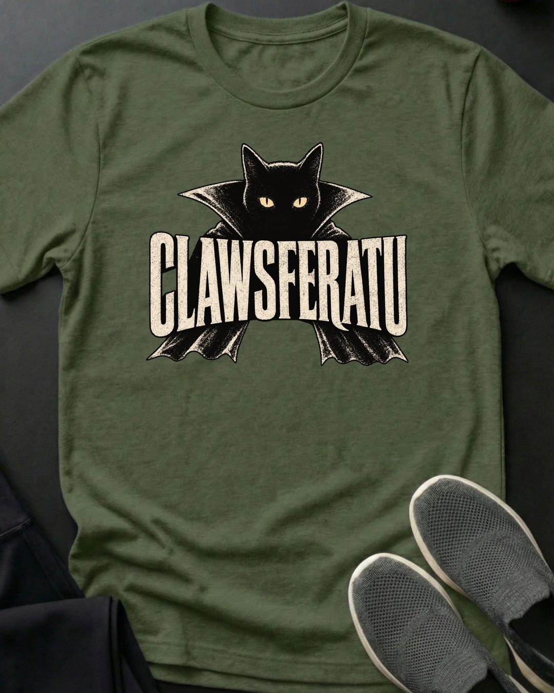 Clawsferatu Tee in Military Green