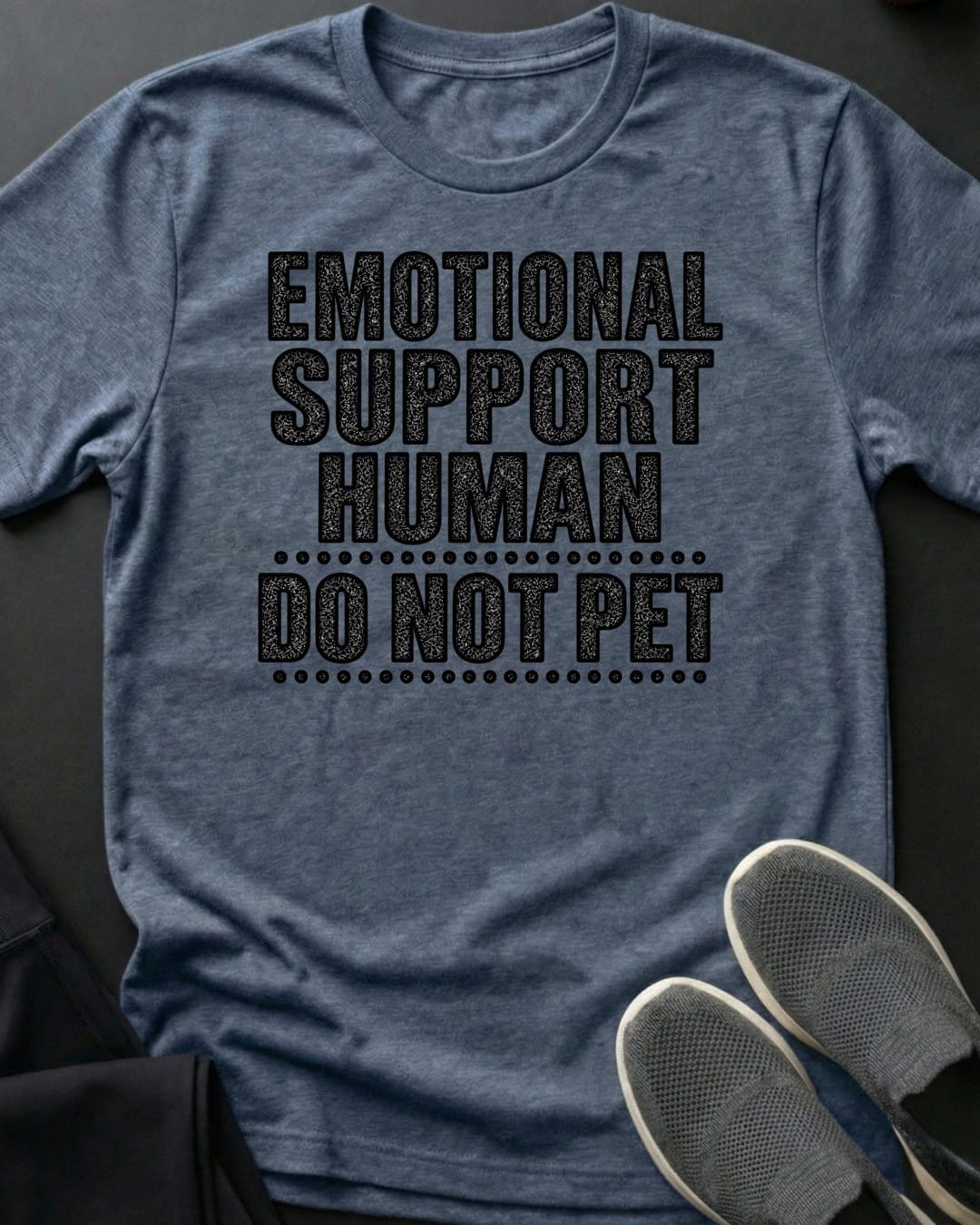 Do Not Pet Tee in Heather Indigo
