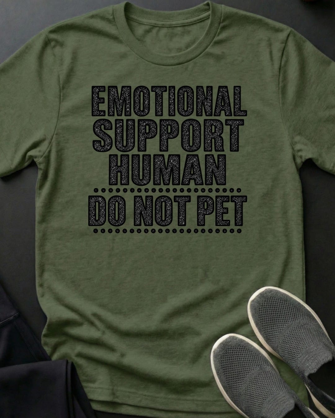 Do Not Pet Tee in Military Green