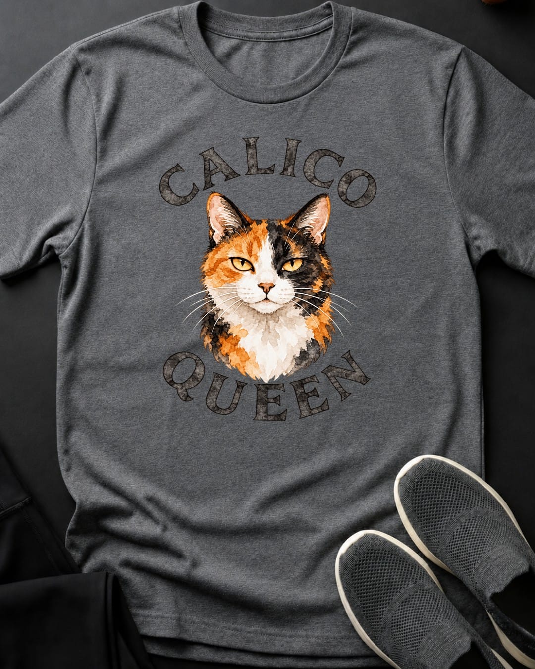 Calico Queen Tee in Graphite Heather