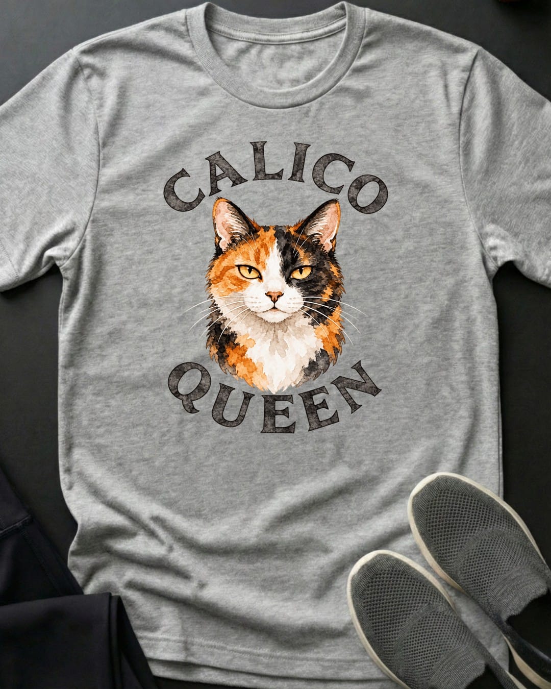 Calico Queen Tee in Sport Grey