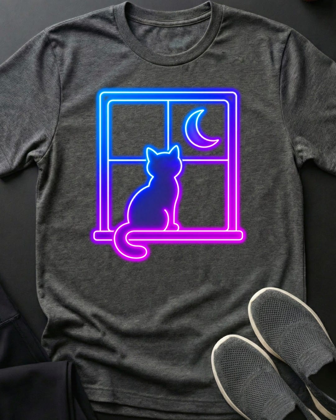 Neon Nights Tee in Dark Heather