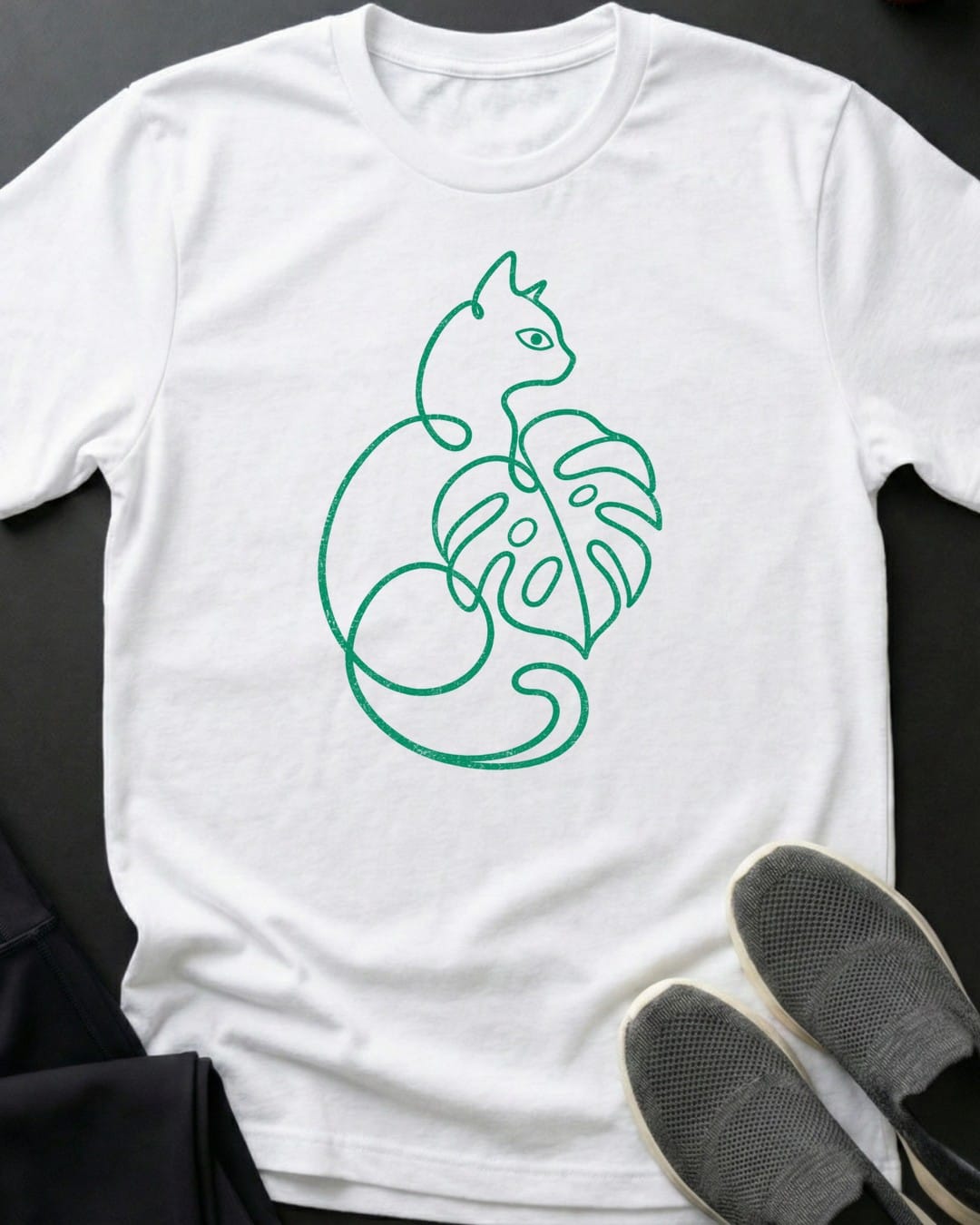 Botanical Cat Tee in White