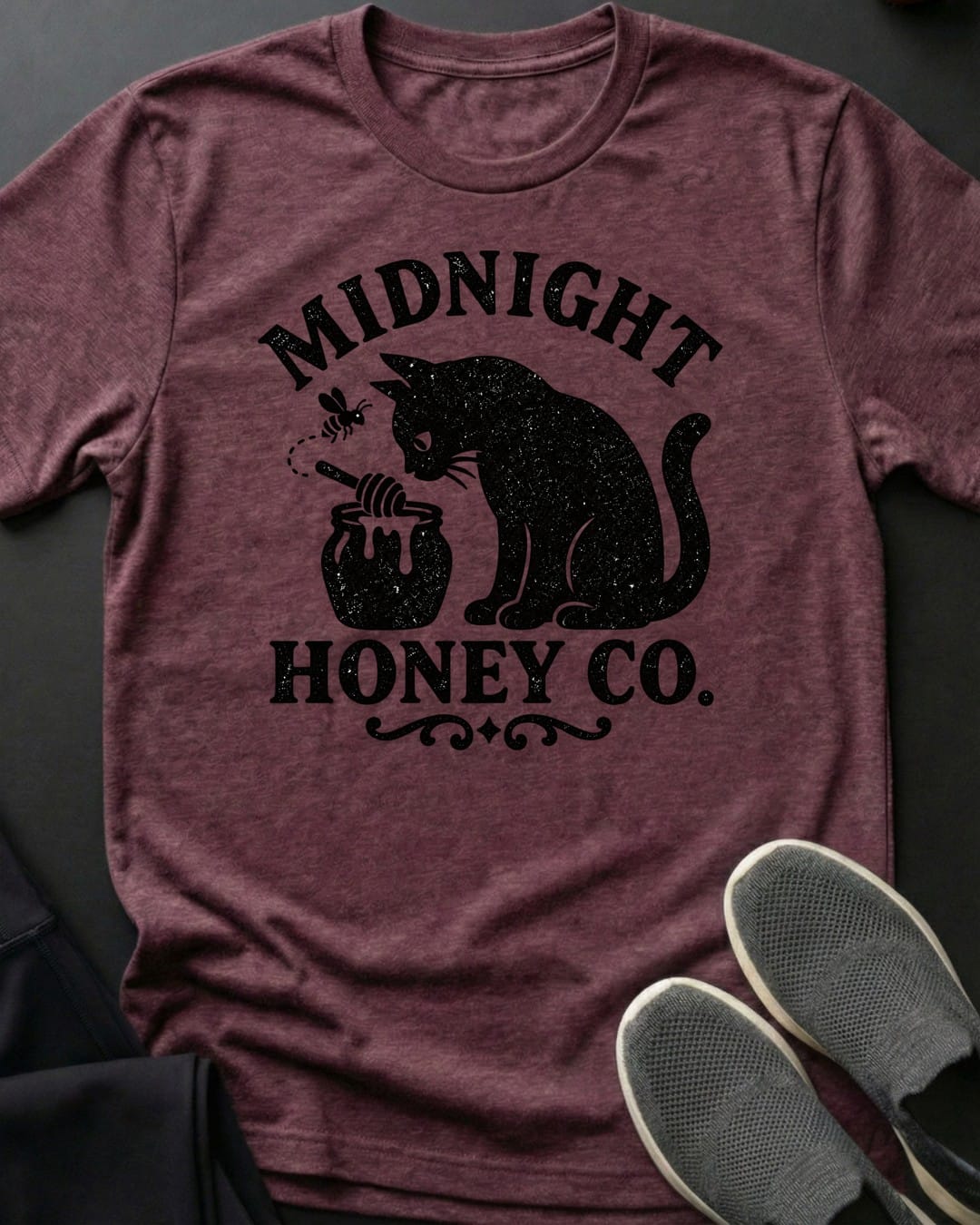 Midnight Honey Co. Tee in Heather Maroon