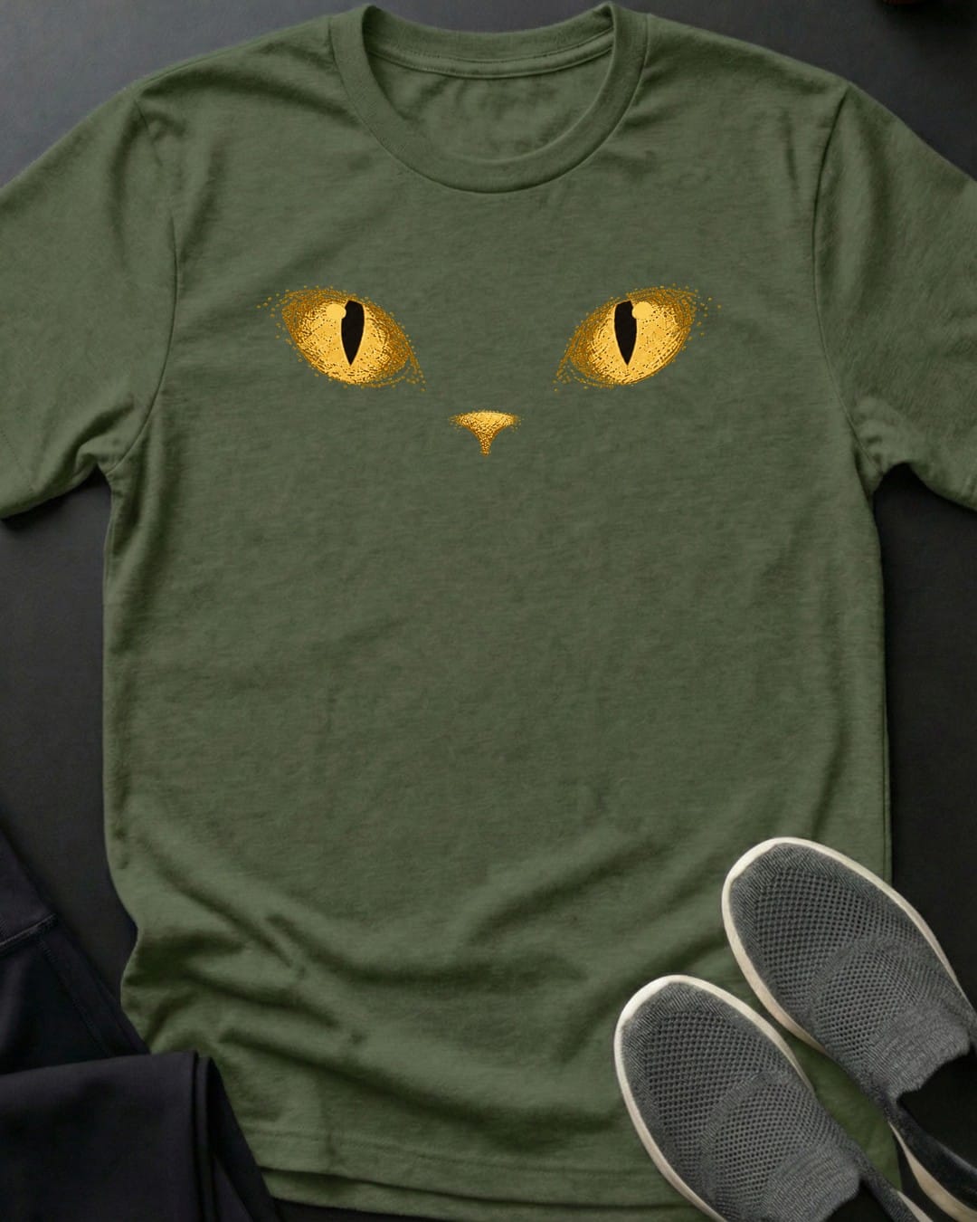 Eyes In The Dark Tee in Military Green