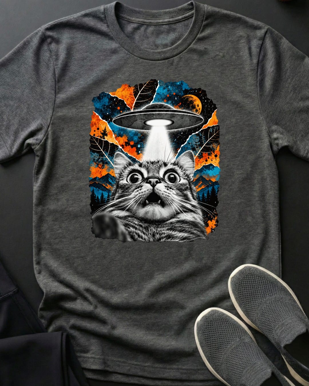 Night Visitors Tee in Dark Heather