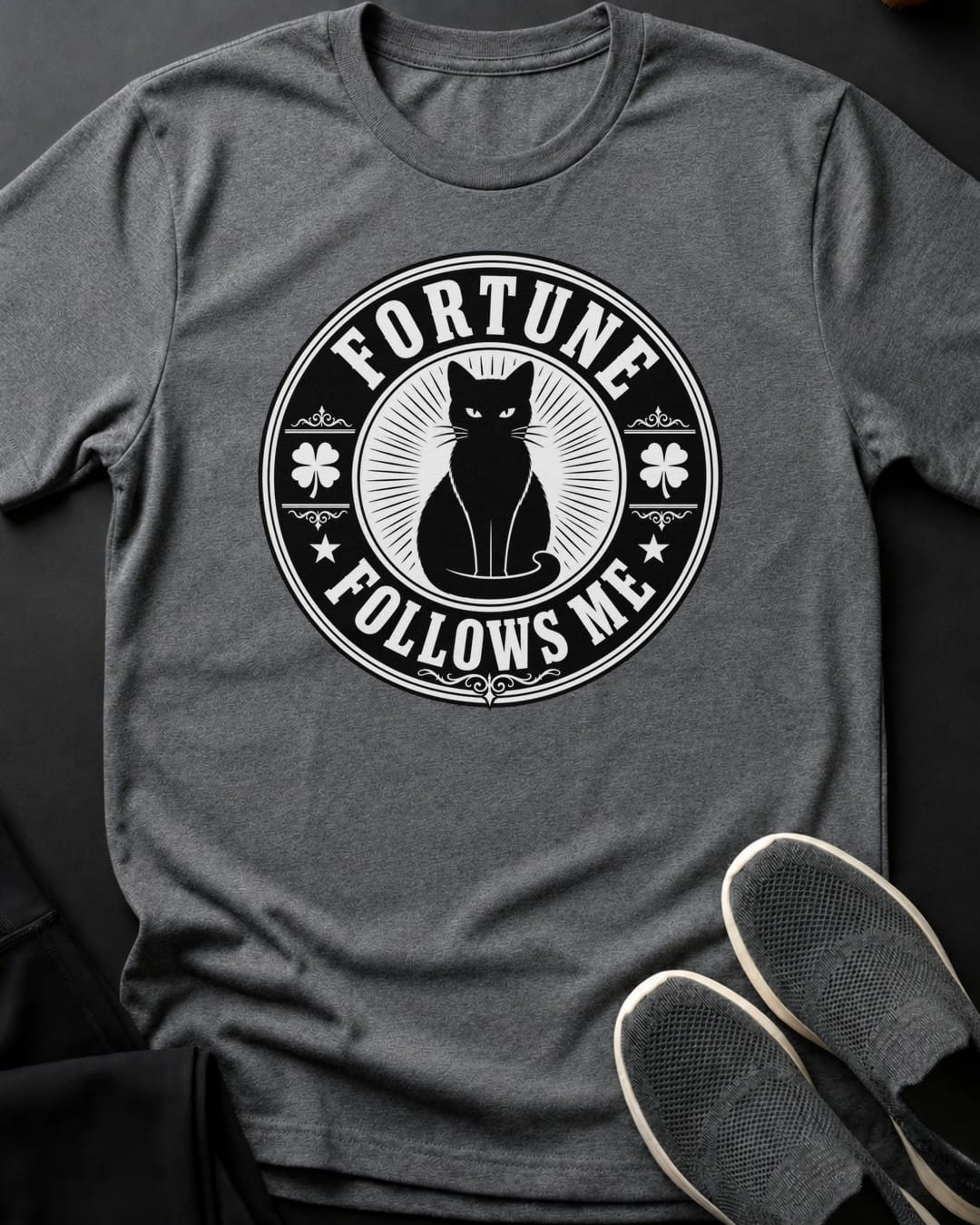 Fortune Follows Me Tee in Graphite Heather
