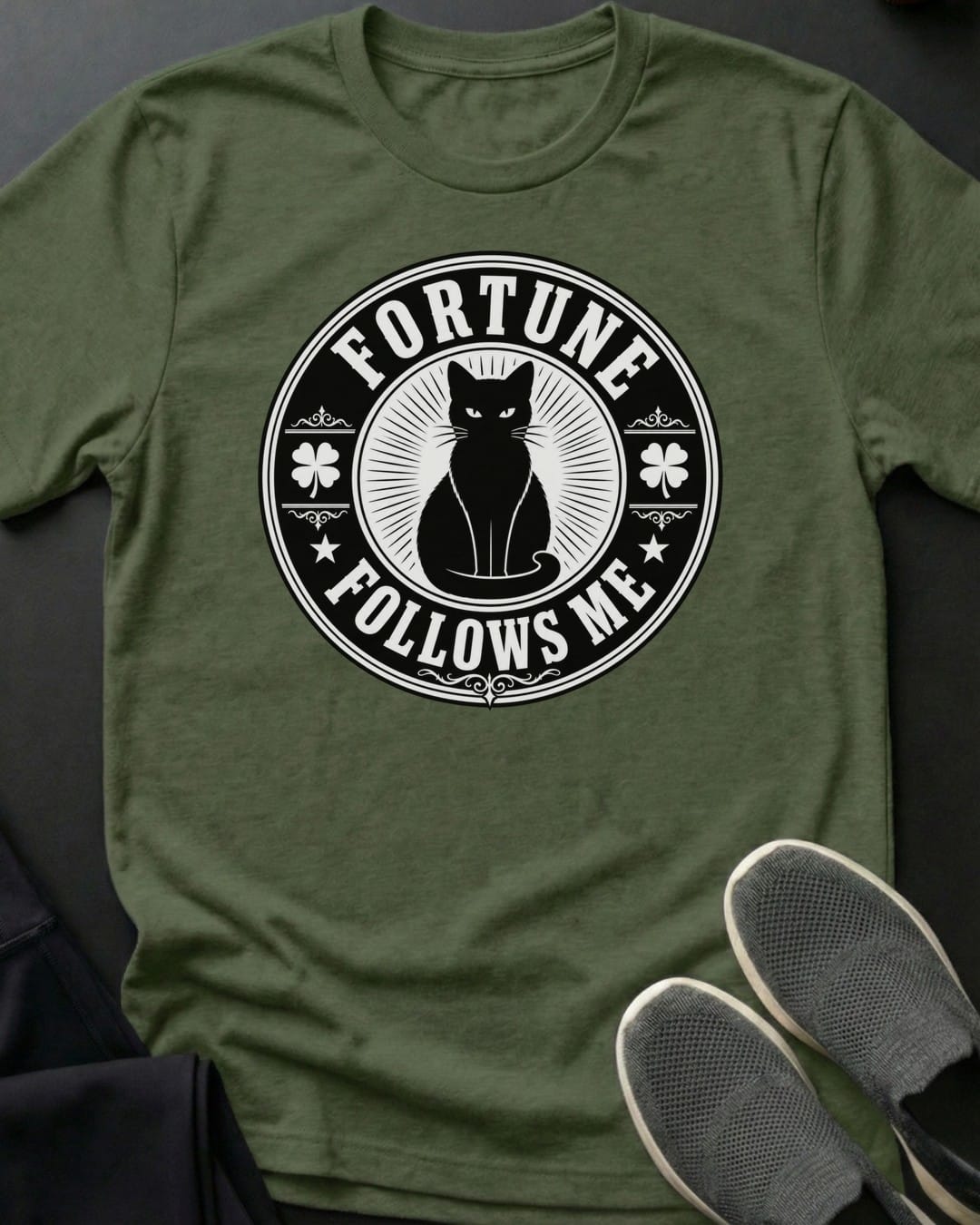 Fortune Follows Me Tee in Military Green