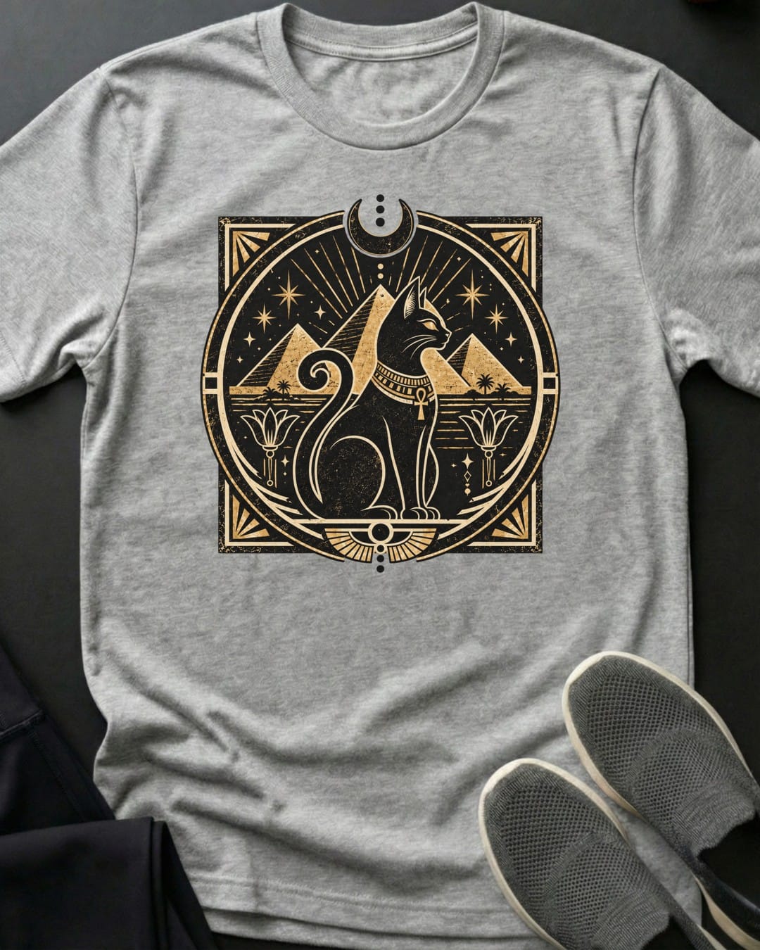 Moonlit Pyramids Tee in Sport Grey