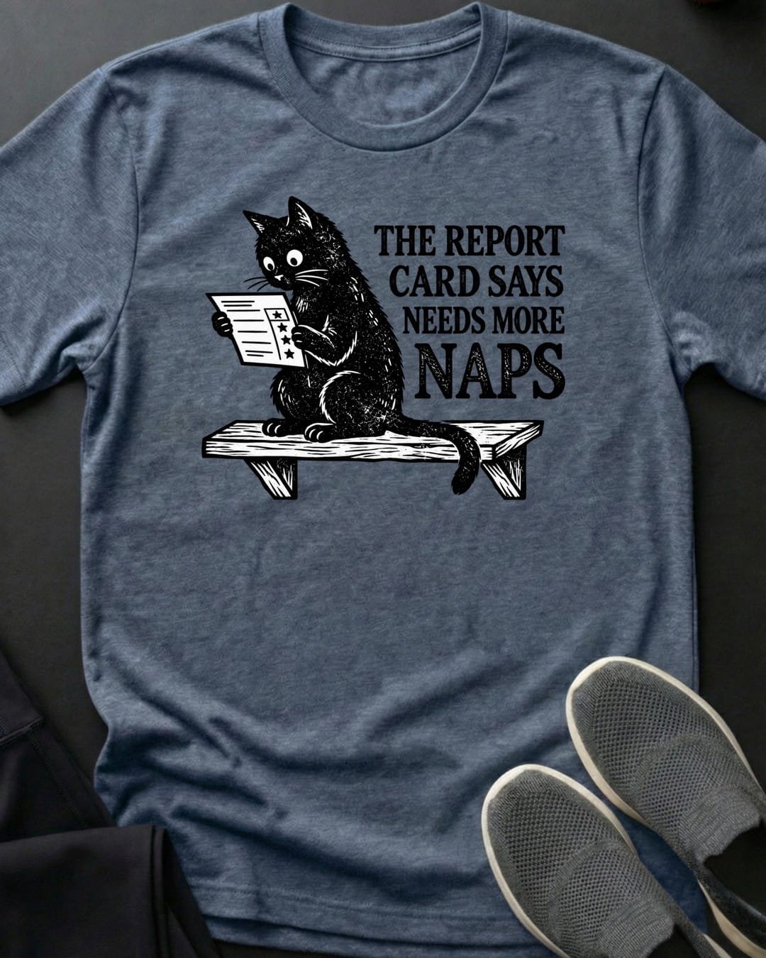 Needs More Naps Tee in Heather Indigo