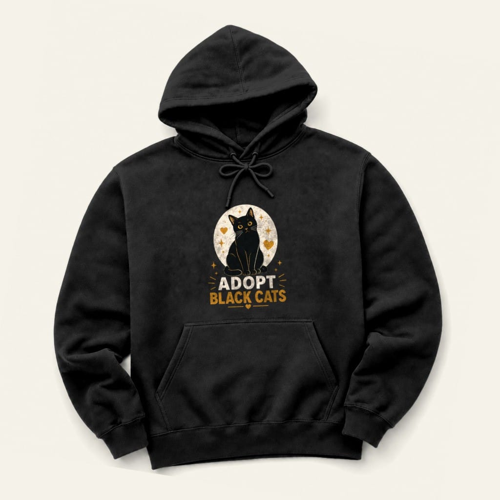 Adopt Black Cats Hoodie in Black