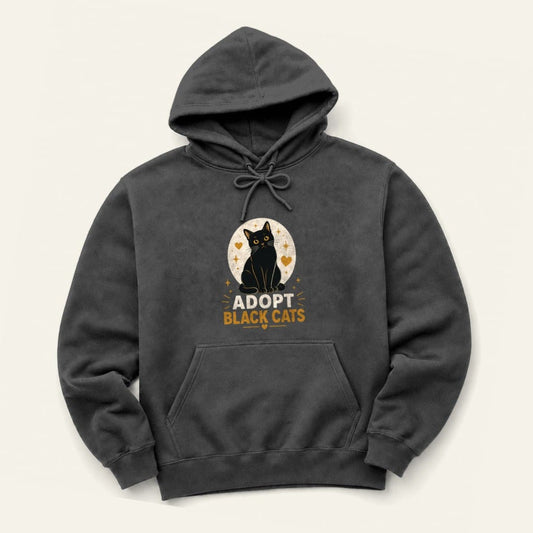 Adopt Black Cats Hoodie in Dark Heather