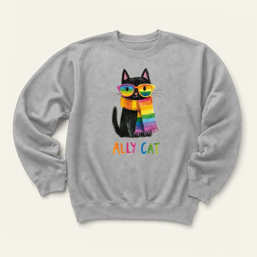 Ally Cat Sweatshirt in Sport Grey